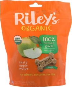 RILEYS ORGANICS: Apple Organic Dog Treat Large Bone, 5 oz