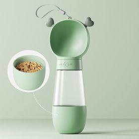 Portable Dog Water Bottle,2 In 1 Dog Water Bottle Dispenser With Food Container,Leak Proof Dog Travel Water Bottle For Walking,Hiking And Travel Water (Color: Green, Size: Water and food)