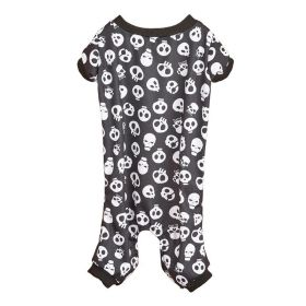 Pet Dog Halloween Cosplay Skeleton Pattern Four-Legged Costume (Type: Black and whiteXS)