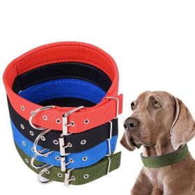 Pet Collar Simple Solid Color Dog Collar Leather Lining Adjustable Small Dog Collar Bichon Labrador Medium To Large Dog Collar (Kleur: red, Size: 2.0cm*48cm)