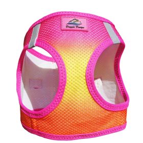 American River Choke Free Dog Harness Ombre Collection (Color: Raspberry Pink and Orange, Size: 3X-Large)