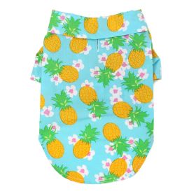 Hawaiian Camp Shirt (Color: Pineapple Luau, Size: Large)