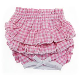 Ruffled Pink Gingham Dog Panties (Size: X-Large)