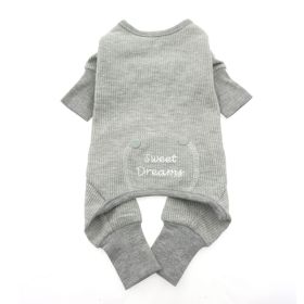Sweet Dreams Thermal Dog Pajamas (Color: Alloy Gray, Size: Large)