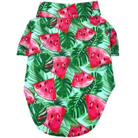 Hawaiian Camp Shirt (Color: Juicy Watermelon, Size: Medium)
