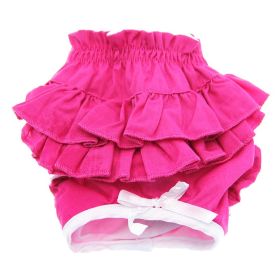 Ruffled Solid Pink Dog Panties (Size: Large)