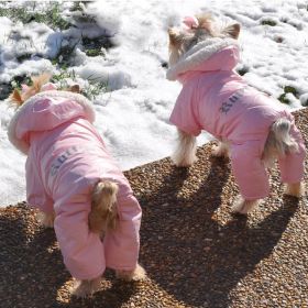 Ruffin It Dog Snowsuit Harness (Color: Pink, Size: Medium)