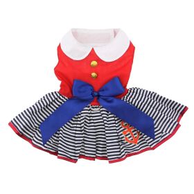 Sailor Girl Dress with Matching Leash (Size: Small)